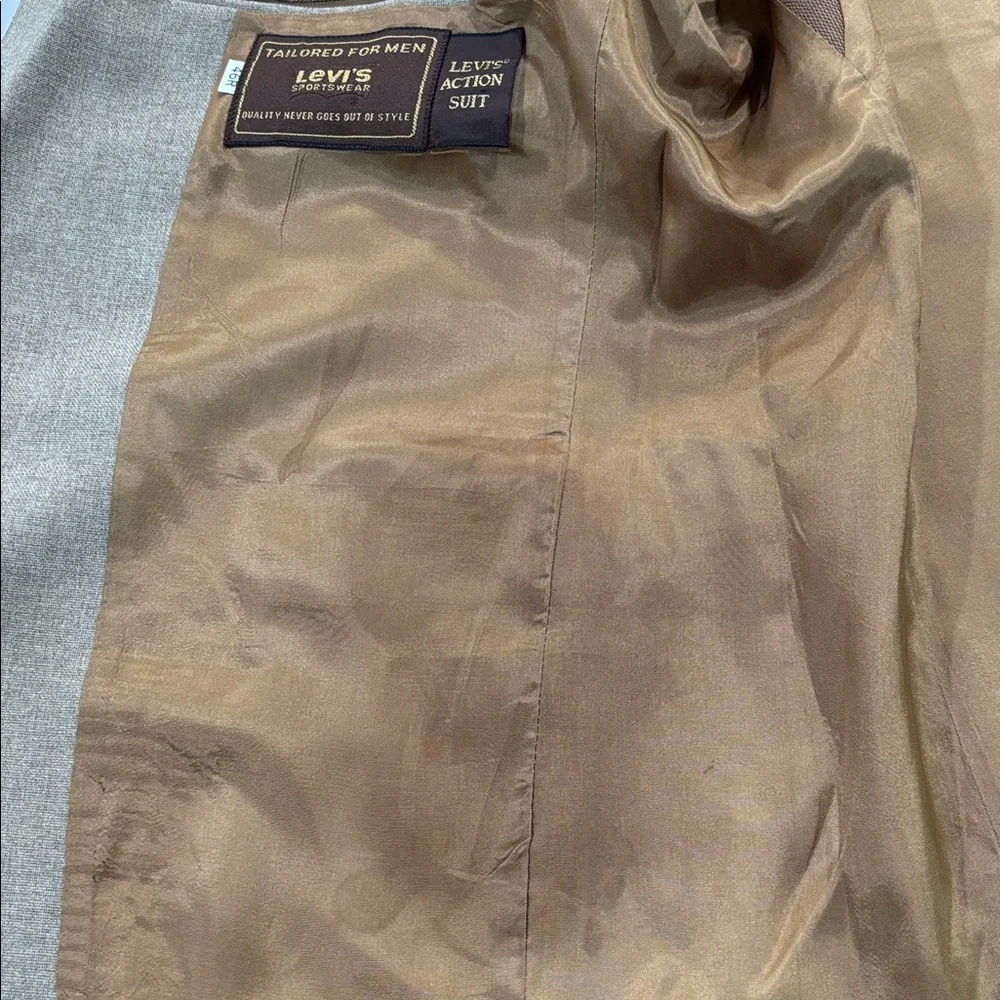 Vintage Levi’s Blazer Action Suit Jacket Tan‎ Beige Brown Size 46R